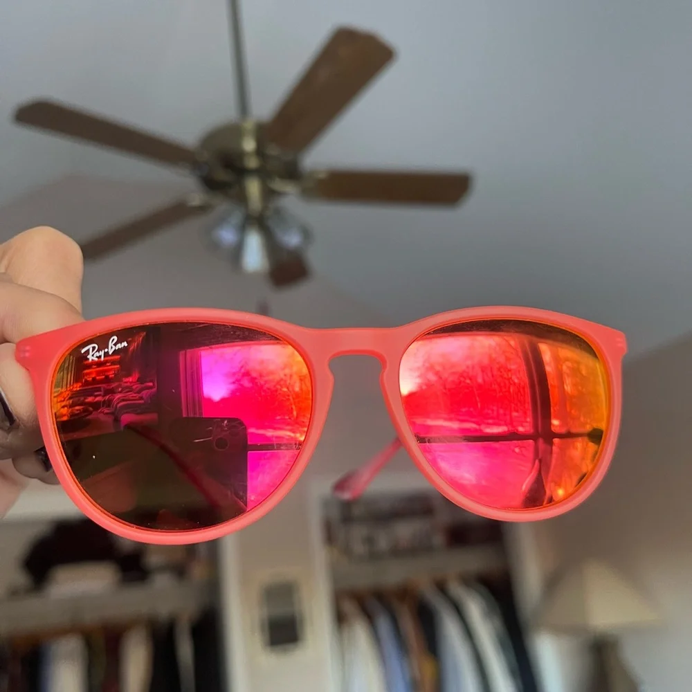 Ray-Ban Kids Erika Neon Pink Sunglasses- worn 1x